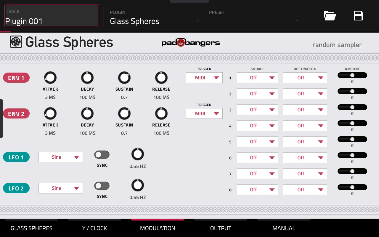 Glass Spheres modulation page